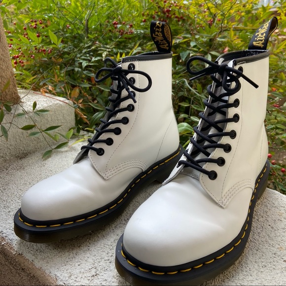 Dr. Martens Shoes - Dr. Martens White 1460 8 Eye Boots